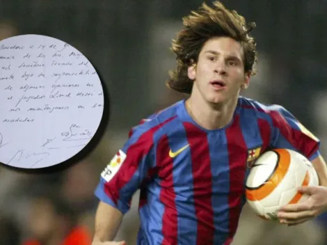 ¿Cuánto cuesta?: Se subasta el primer contrato de Messi en Barcelona