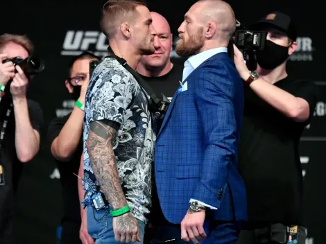 ¡Tiros y empujones! Picante cara a cara entre Dustin Poirier y Conor McGregor