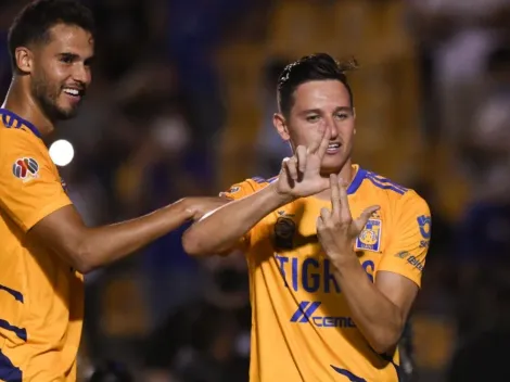 André-Pierre Gignac celebró gol de Florian Thauvin cerca del campo