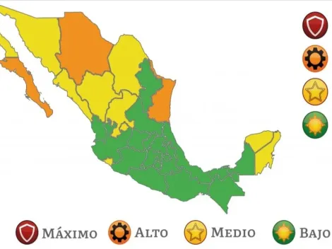 Semáforo COVID-19 por estados del 15 al 23 de enero de 2022