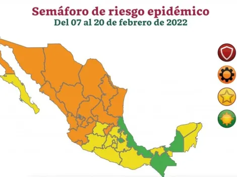 Semáforo COVID-19 del 7 al 20 de febrero del 2022