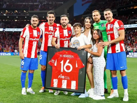 Herrera recibió un emotivo homenaje del Atleti