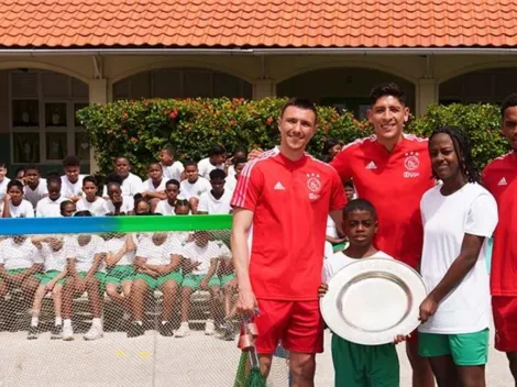 Edson Álvarez y el Ajax realizan labor social y regalan porterías en escuelas de Curazao