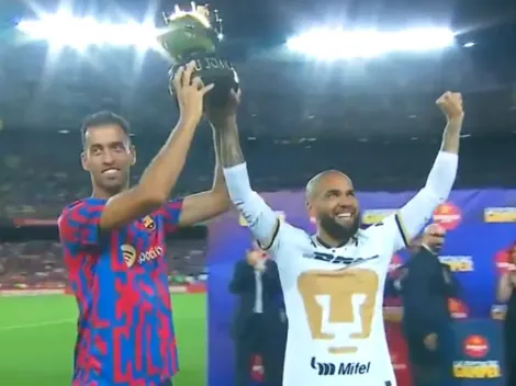 VIDEO: Dani Alves se "olvidó" de Pumas y festejó con el Barcelona