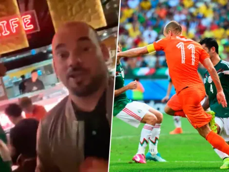 ¿No era penal? Wesley Sneijder le respondió a un aficionado mexicano