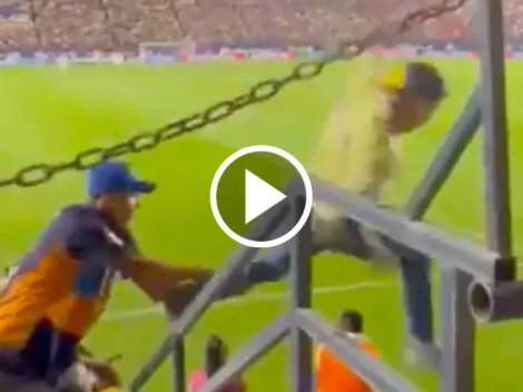 VIDEO | BRUTAL caída de un aficionado del América