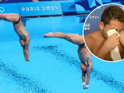 El llanto de Kevin Berlín tras el cuarto puesto en clavados sincronizados