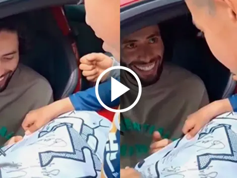 VIDEO: la reacción viral del 'Chino' Huerta a un particular pedido de un niño aficionado