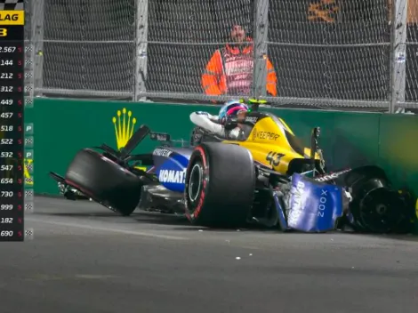 ¡Destrozó el coche! El fuerte accidente de Colapinto en la qualy del GP de Las Vegas