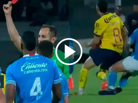 ¡Roja y a las duchas! Brutal pisotón y expulsión de Nacho Rivero en Cruz Azul vs. América