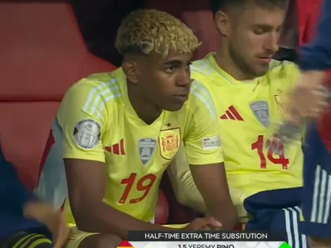La reacción de Lamine Yamal tras salir en la Final de la UEFA Nations League