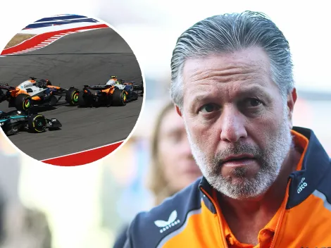 La reacción de Zak Brown al choque entre Piastri y Norris