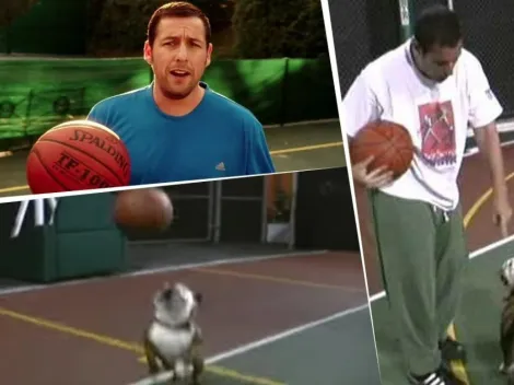 Adam Sandler jugó al basket contra su perro y el video se hizo viral en las redes