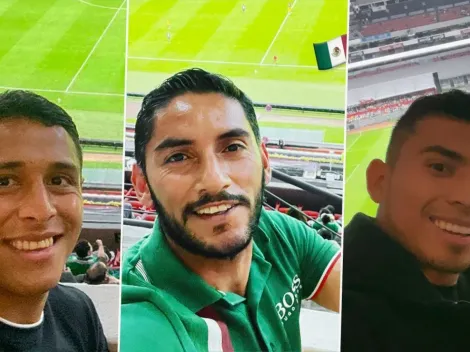 Jugadores de Cruz Azul alentaron al Tri femenil en el Estadio Azteca