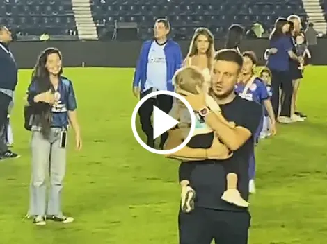 La tierna celebración de Martín Anselmi en el Estadio Azul