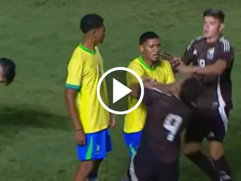 Golpe en el rostro y pelea de Mateo Levy contra Brasil Sub 20