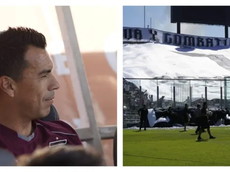 La emoción de Esteban Paredes por la bandera gigante del domingo