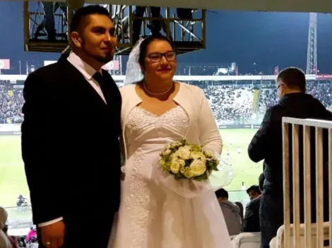 De la Iglesia al Monumental: pareja de recién casados pasó a ver a Colo Colo