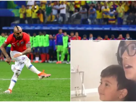 VIDEO | La reacción de los hijos del King en la tanda de penales de Chile