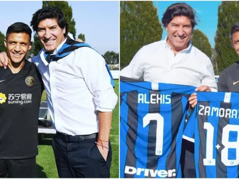 Zamorano visita a Alexis en el Inter e intercambian camisetas