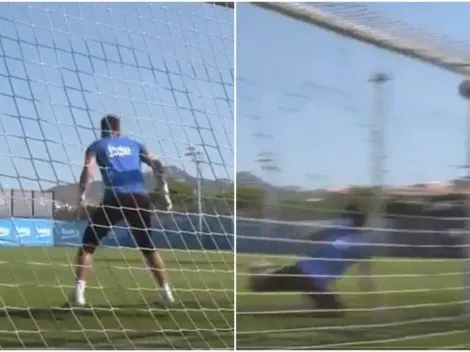Vidal la rompe con este golazo a Neto en el entrenamiento de Barcelona