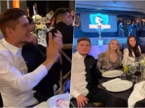 Leo Gil la rompe toda con camisa blanca y negra celebrando la Copa Chile