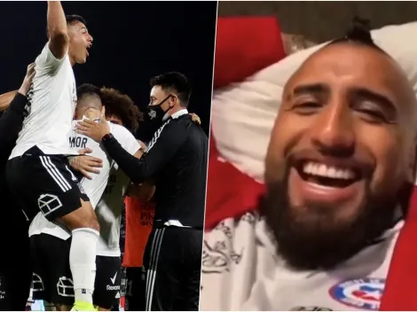 Vidal festejó el triunfo y toca la oreja de los escoltas