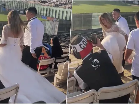 Pareja de novios son aplaudidos por ir a ver a Colo Colo