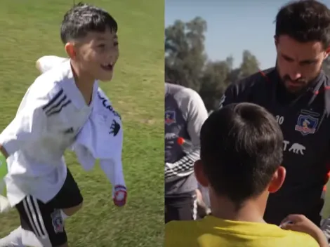 Fernando de Paul hace feliz a pequeño colocolino
