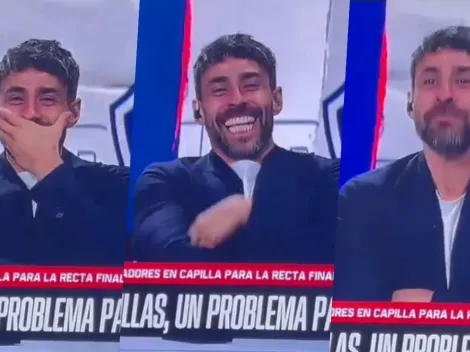 Valdivia celebra el gol de Colo Colo en pleno programa