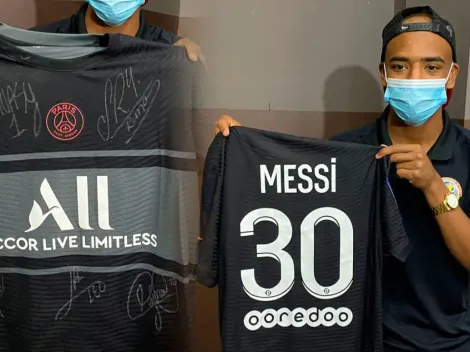 Keylor Navas pagó apuesta a Jewison Bennette con camisa de Messi autografiada (VIDEO)