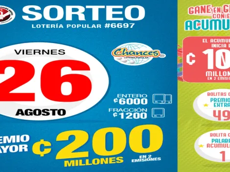 ◉ Chances de Costa Rica: números ganadores de HOY, viernes 26 de agosto