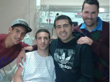 Riquelme visita a jugador fracturado por Tévez