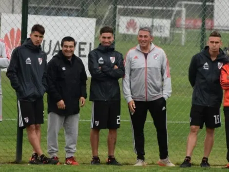 Entrenamiento y, luego, aliento a los pibes del club