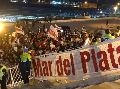 Gran bienvenida a River en Mar del Plata