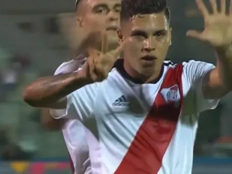 La dedicatoria a Mora en el gol de Quintero