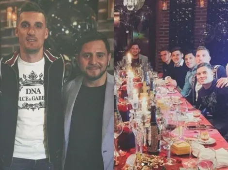 Así fue el festejo de Armani con sus compañeros de River