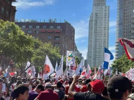 El banderazo de River para apoyar al plantel