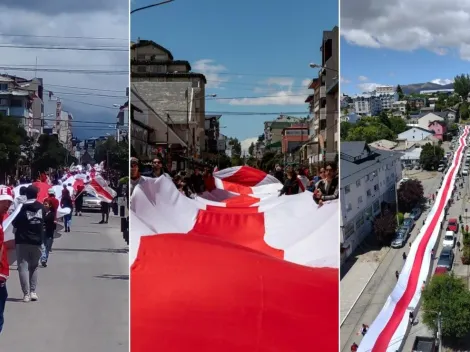 La bandera más larga de la Patagonia también es de River