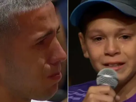 Enzo no pudo contener la emoción en el homenaje a los campeones