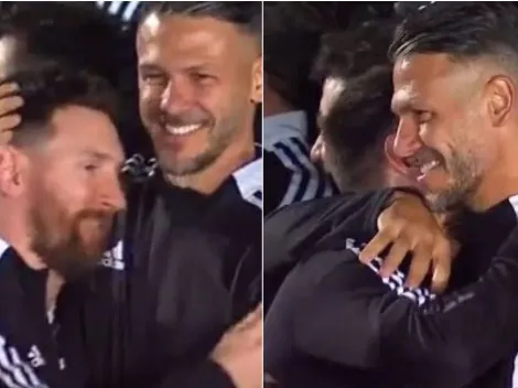 Demichelis dio el presente en la despedida de Maxi y hubo abrazo con Messi