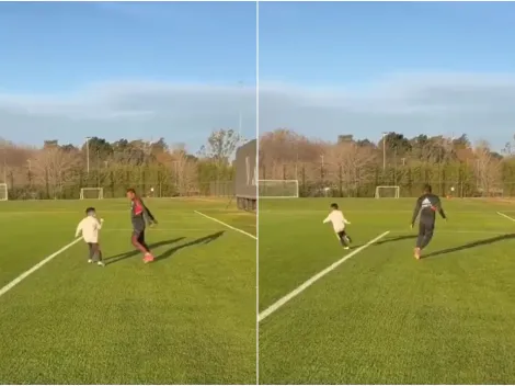 Picante cruce entre el hijo de Matías Suárez y De La Cruz