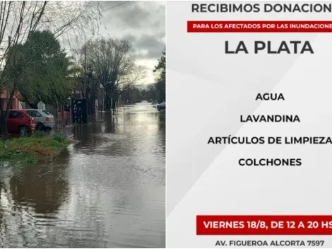 River recibe donaciones para los damnificados por las inundaciones de La Plata