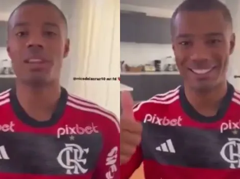 Atención River: De la Cruz ya posó con la camiseta del Flamengo