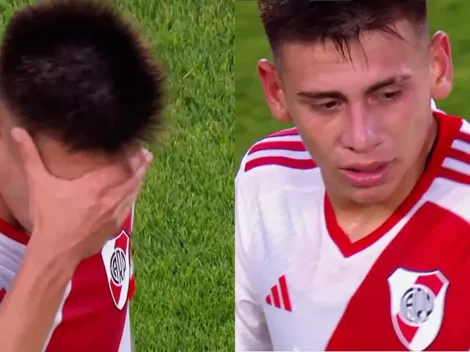 Al borde del llanto: la emoción de Echeverri tras su primer gol con River
