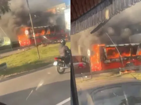 Se incendió un micro que trasladaba hinchas de River al Monumental