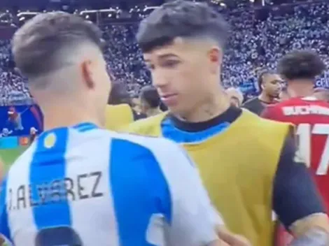 El lindo abrazo entre Julián Álvarez y Enzo Fernández en la Selección