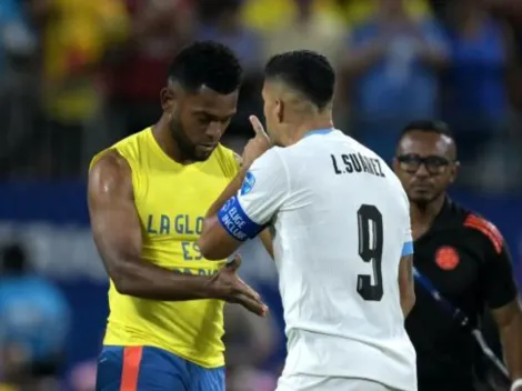 Así fue el cruce de Miguel Borja con Luis Suárez tras la clasificación de Colombia a la final