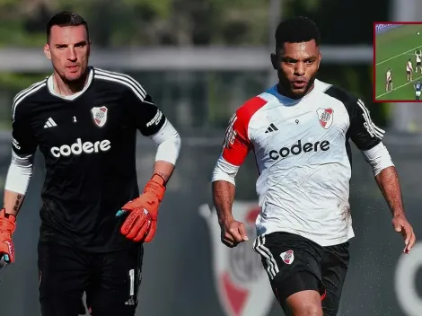 Viral: la seña de Borja a los hinchas de River tras el "atajadón" de Armani