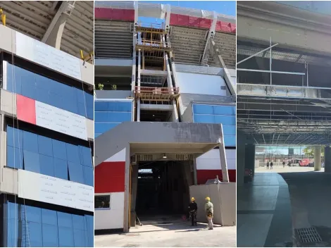 Avanzan las obras en el Monumental: placas de aluminio para la fachada y unión de tribunas